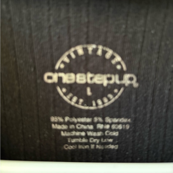 One Step Ahead Black Ribbed Top - Picture 2 of 2